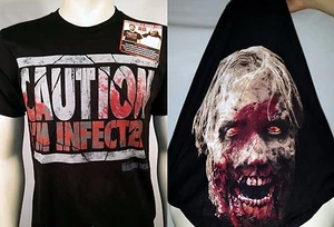 CAMISA DE CAMINANTE REVERSIBLE AMC THE WALKING DEAD CAUTION I'M INFECTED S-3XL - Imagen 1 de 5