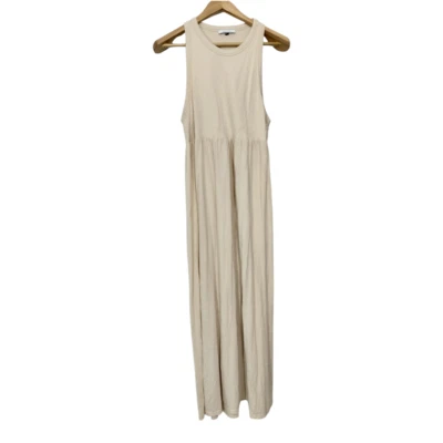 Maxi Vestido Para Mujer Ninety Percent Algodón Orgánico Reunido Jersey Talla M Beige Foto 1 de 4
