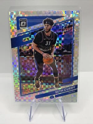 2021-22 Donruss Optic Seth Curry Checkerboard Prizm SP #91 76ers - Image 1 of 2