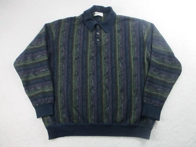 VTG St. Croix Sweater Mens L Multicolor Stripes Wool Long Sleeve Polo Casual USA - Image 1 of 4