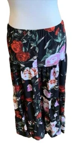 Floral Maxi Skirt Paneled Small/Medium Fairy Grunge Rose Boho Hippie - Picture 1 of 8
