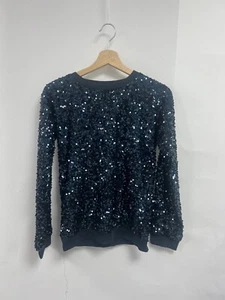 John Lewis Girls Sequin Embellished Jumper. Navy Blue. Age 12 - Picture 1 of 5