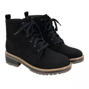 Kensie Boots Kasha 10 Combat Lace Up Zip Vegan Suede Chunky Lug Platform Shoes - Picture 1 of 13