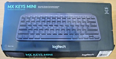 LOGITECH MX KEYS MINI WIRELESS ILLUMINATED KEYBOARD  BLACK 920-010475 Mint - Image 1 of 3