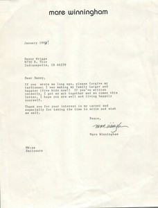 Mare Winningham Actress Hand Signed Autograph Typed Letter