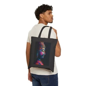 Cotton Canvas Tote Bag Buddha - Picture 1 of 6