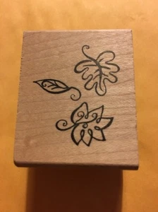 Paper Salon Rubber Stamps stamp - Three Falling Leaves - Picture 1 of 1