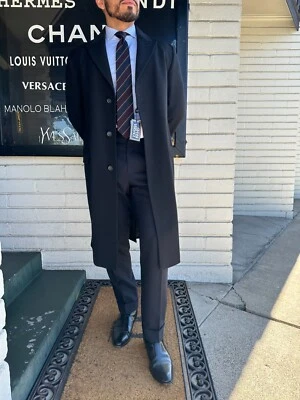 NEW Vintage Men's GIANNI VERSACE COUTURE Wool Coat 52 42 Black Single Breasted - Image 1 of 4