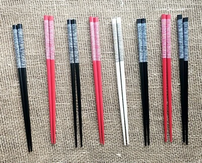 8 пар бамбуковых палочек для еды Dragonfly красные, черные, белые - Изображение 1 из 3