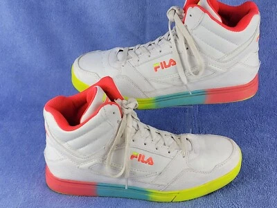 Fila  Everge Sneakers Womens Size 11 White Faux Leather HIgh Tops Colorful - Image 1 of 4