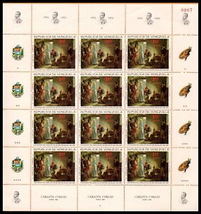 Venezuela Stamp " Carlota Corday" Paintings by Arturo Michelena Full Sheets 1966