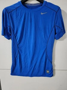 Nike Pro Combat Shirt Mens S Short Sleeve Fitted Active Stretch Contrast Mesh - Picture 1 of 18