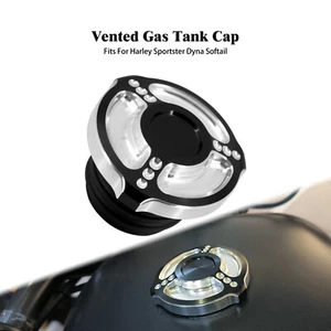 CNC Dot Belüftet Tankdeckel Kraftstofftank Rechtsgewinde Für Harley Softail Dyna - Picture 1 of 18