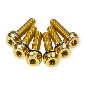 6x Gold Titanium Triple Clamp Screws Bolts M8x35mm for BMW R Nine T 2015-2023 - Picture 1 of 6
