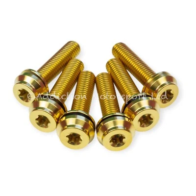 6x Tornillos de triple abrazadera de titanio dorado pernos M8x35 mm para BMW S 1000 R 2020-23 Foto 1 de 4