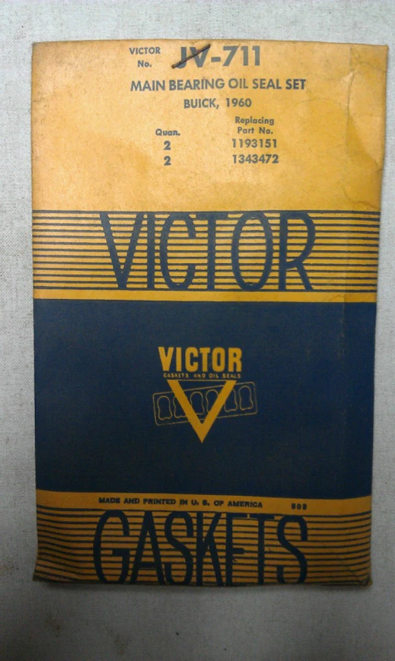 Buick 1961-62 1953 a 1960 (exc. Chevy Tr. 1956 y 58 especial c/322 eng. Sello de aceite Foto 1 de 1