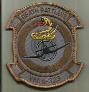 VMFA-323 DEATH RATTLERS USMC PATCH MARINE CORPS FIGHTER AIRCRAFT ATTACK SQ PILOT - Picture 1 of 2