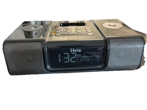iHome Ip9 AM/FM Radio/Alarm Clock With iPod Dock Black Good Condition - Picture 1 of 5