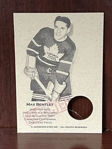 Max Bentley REJECTED Authenticated Ink 1967 Canadian 1 Cent Card -No Coin!! - Picture 1 of 4