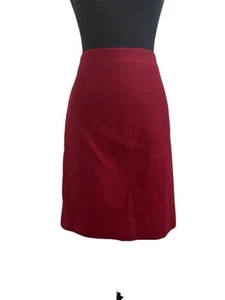 J. Falda Crew The Pencil Mujer Roja 100% Lana Forrada Talla 6 - Imagen 1 de 7