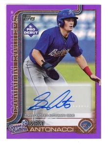 2025 TOPPS PRO DEBUT PURPLE FOIL AUTO SAM ANTONACCI 212/299 CANNON BALLERS - Picture 1 of 1