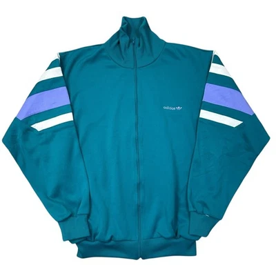 Vintage Adidas Originals Track Jacket Full Zip 90s Teal Mens XL - Image 1 of 4