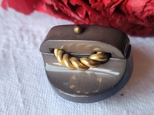 Gros bouton ancien marron torsade métal collection 2,6 cm ref TA - Picture 1 of 4