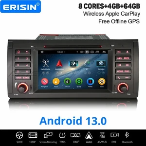 64GB 8-Kern Android 13 DAB+ Autoradio Navi CarPlay Wifi CANBus 4G DVD BMW X5 E53 - Bild 1 von 24