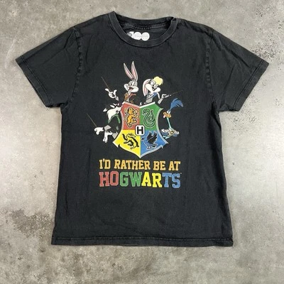 Camiseta Looney Tunes Harry Potter Juvenil Mediana Negra Warner Brothers Usada Foto 1 de 4