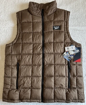 Reebok Men's Puffer Vest Toffee Men's 2XL Outerwear Wind Resistant MSRP $125 NEW - Image 1 of 4