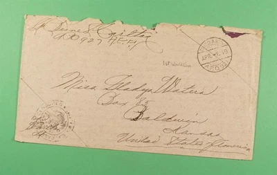 DR WHO 1919 WWI CENSORED APO 927 AEF FREE FRANK TO USA R07293 - Image 1 of 2