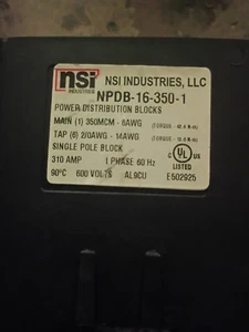 Power Distribution Blocks Single Pole Block NSI LLC - Picture 1 of 5