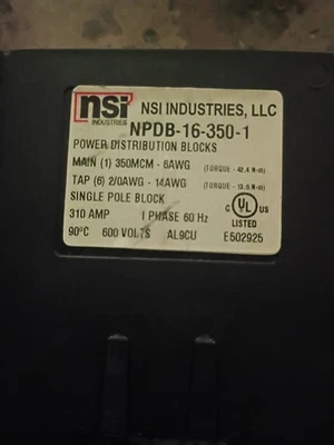 Power Distribution Blocks Single Pole Block NSI LLC - Image 1 of 4