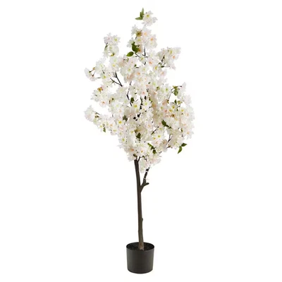 Árbol artificial de flor de cerezo blanco de 5 pies Foto 1 de 4