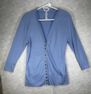 Zenana Outfitters Snap Up Strickjacke hellblau Damen Größe L Stretch " - Bild 1 von 6