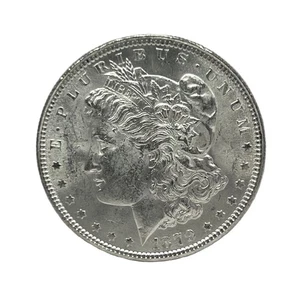 1879 MORGAN DOLLAR AU–UNC DETAILS $1 SILVER COIN - Picture 1 of 4