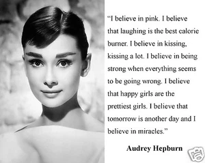 Audrey Hepburn " I believe..." Quote 11 x 14 Photo Portrait Picture b1 - Picture 1 of 1