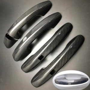 Cubierta de manija de puerta de fibra de carbono real con sensor para Benz W205 C E S GLC GLE AMG - Imagen 1 de 5