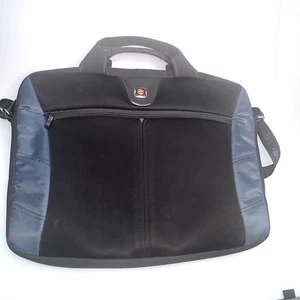 SWISSGEAR Swiss Army WENGER Neopren Laptop Reisetasche schwarz & blau Softcase - Bild 1 von 10