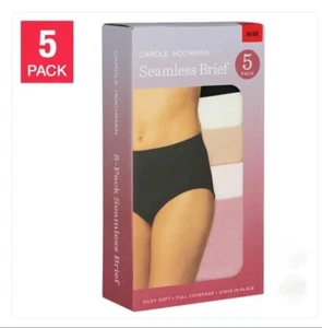 Paquete de 5 calzoncillos suaves sin costuras Carole Hochman para mujer, multicolores (medianos) - Imagen 1 de 6