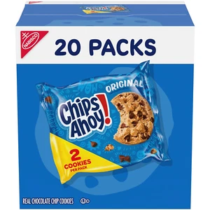 CHIPS AHOY! Original Chocolate Chip Cookies, 20 Snack Packs (2 Cookies per Pack) - Picture 1 of 12