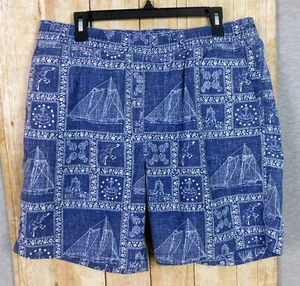 Reyn Spooner Beach Board Shorts Elastic Waist Mens Size XL Sailboats Nautical - Picture 1 of 3