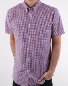 SALE BARBOUR GINGHAM SMALL SIZE SHORT SLEEVE TAILORED SHIRT BNWT - Picture 1 of 12