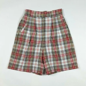 Vintage LA Mode Plaid Women's Size 6 High Waist Outdoor Chino Golf Shorts NOS - Picture 1 of 9