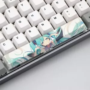 Hatsune Miku Custom Spacebar Keycap PBT 6.25U Cherry Profile Anime Key Cap Waifu - Picture 1 of 1