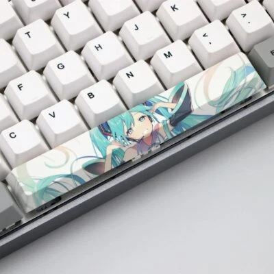 Hatsune Miku Custom Spacebar Keycap PBT 6.25U Cherry Profile Anime Key Cap Waifu - Image 1 of 2