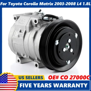 A/C AC Compressor & Clutch For Toyota Corolla Matrix L4 1.8L 2003-2008 CO 27000C - Picture 1 of 14