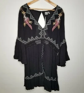 NEU MIT ETIKETT ASOS SCHWARZ BLUMEN BESTICKT RÜCKENAUSSCHNITT KLEID US14 UK18 - Bild 1 von 11