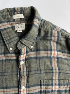 J. Crew Flanell doppelseitiges Arbeitshemd Large schmale Passform $ 98 - Bild 1 von 4