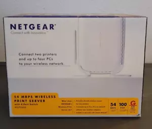 NETGEAR WGPS606 54 Mbps Wireless Print Server w/ 4-Port Switch - Picture 1 of 3